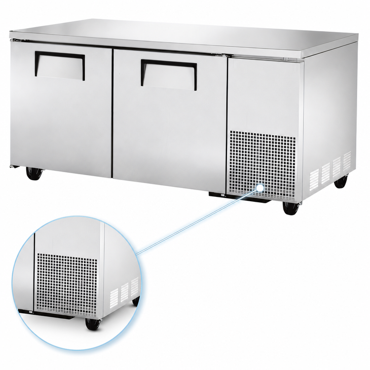 Product image #3 for True TUC-67-HC 2-Section Deep Undercounter Solid Door Refrigerator, 67-1/4 Inches Wide, Stainless Steel