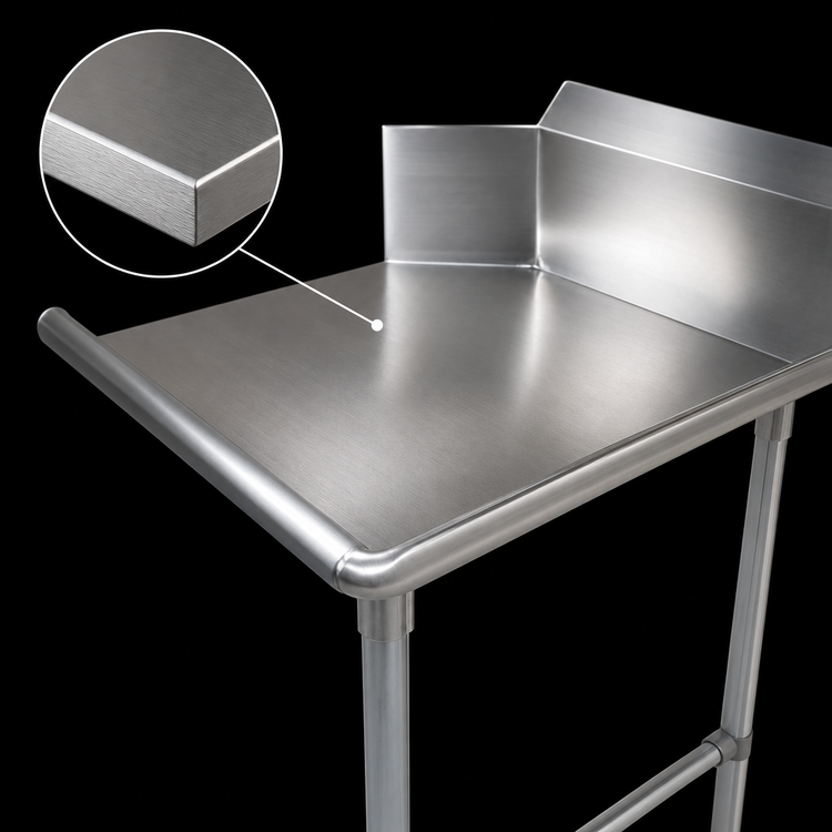 Product image #3 for Pro-Bowl Clean Straight Dishtable, 120-Inch x 30-Inch, Left-to-Right, 14-Gauge 300 Series Stainless Steel