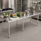 Thumbnail image #3 for Sapphire Manufacturing SMTO-2484S 84-Inch x 24-Inch Stainless Steel Work Table, Open Base, 18-Gauge 400 Series Top
