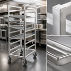 Thumbnail image #3 for Channel Manufacturing 445S Mobile 304 Stainless Steel Tray Rack, Single Section, End Load, 40 Trays, 15 x 20 in., 3 in. Spacing
