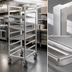 Thumbnail image #3 for Channel Manufacturing 304 Stainless Steel Mobile Cafeteria Tray Rack, Single Section, End Load, 40-Tray Capacity