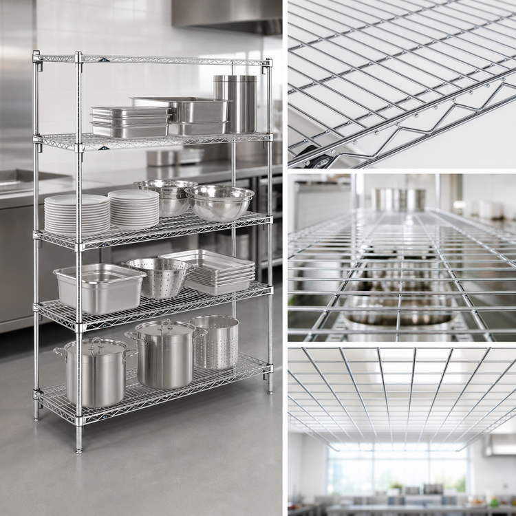 Product image #3 for Metro Super Erecta Super Adjustable Starter Wire Shelving Unit, 60"W x 24"D x 63"H, Chrome Plated, 4 Shelves