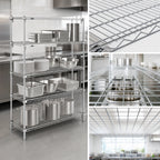 Thumbnail image #3 for Metro Super Erecta A566C Wire Shelving Unit, Starter, 60"W x 24"D x 63"H, Chrome, 4 Shelves