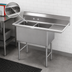 Thumbnail image #3 for Advance Tabco FS-2-1620-18R 2-Compartment Fabricated Sink with Right Drainboard, 16 x 20 x 14-Inch Bowls