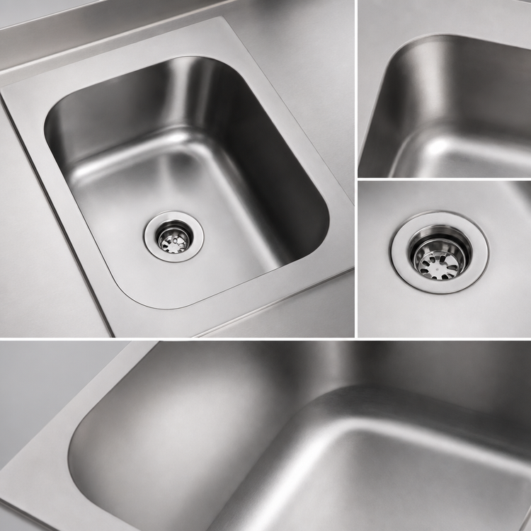 Product image #3 for Eagle Group One-Compartment Weld-In Sink with 10 x 14 x 9-1/2 Inch Bowl, 304 Stainless Steel