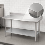 Thumbnail image #3 for Duke Manufacturing 314-2430-5R 30 x 24 Inch 14-Gauge 300 Series Stainless Steel Work Table with 5-Inch Riser and Galvanized Undershelf