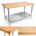 Thumbnail image #3 for John Boos HNS16 48-Inch x 36-Inch Northern Hard Rock Maple Wood Top Work Table with Adjustable Undershelf