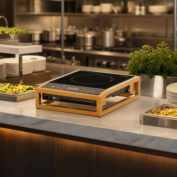 Product image #4 for Cal-Mil Brooklyn Countertop Induction Cooktop, Antique Brass Finish