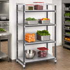 Thumbnail image #3 for Cambro Camshelving® Elements EXU184864VS4480 4-Tier Stationary Polymer Shelving Unit, 18 x 48 x 64 Inches, 3 Vented/1 Solid, Gray