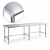Thumbnail image #3 for Sapphire 120-Inch W x 24-Inch D 18-Gauge Stainless Steel Work Table, Flat Top, Open Base, Galvanized Legs
