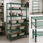 Thumbnail image #3 for Eagle Group Redipak 5-Tier Wire Shelving Unit, 36"W x 18"D x 63"H, Green Epoxy