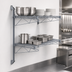 Thumbnail image #3 for Quantum Cantilever Double Shelf Wall-Mount Wire Shelving Unit, 42 x 12 Inches, Gray Epoxy Antimicrobial Finish