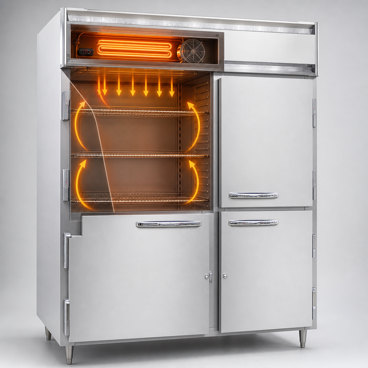 Product image #3 for Continental Refrigerator Designer Line DL2WE-SS-HD 2-Section Extra-Wide Reach-In Heated Holding Cabinet with Half Doors