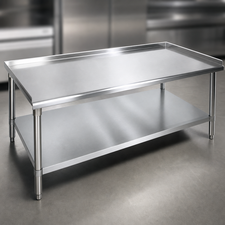 Product image #3 for John Boos Stallion 72" x 30" x 24" Stainless Steel Equipment Stand with Adjustable Undershelf