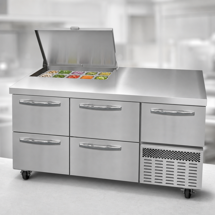 Product image #3 for Continental Refrigerator RA60N12M-D 60" Refrigerated Sandwich Prep Table with 12-Pan Capacity and Drawers