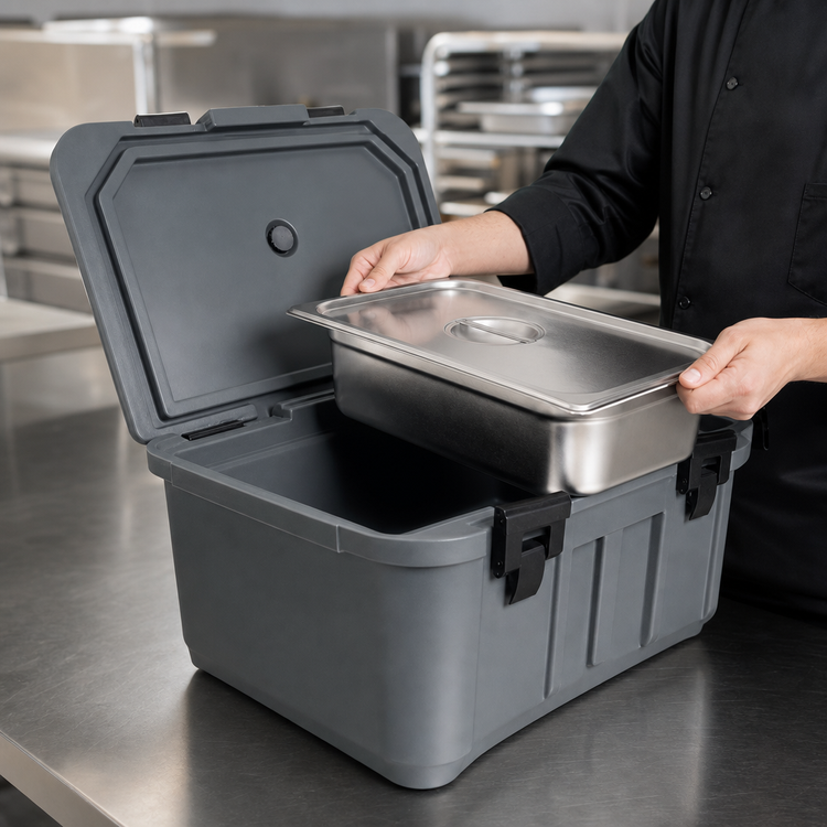 Product image #3 for Omcan Top Loading Insulated Food Pan Carrier for 6-Inch Deep Pans