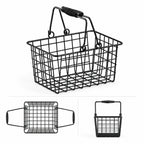 Thumbnail image #3 for American Metalcraft RBHB975 Rectangular Black Wire Serving Basket with Double Handles, 9 x 7 x 5 Inches Case of 24