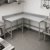 Thumbnail image #3 for Advance Tabco KTMS-306 L-Shaped Corner Work Table, 72 x 60 Inches, 30-Inch Working Depth, 14-Gauge 304 Stainless Steel Top, 5-Inch Backsplash