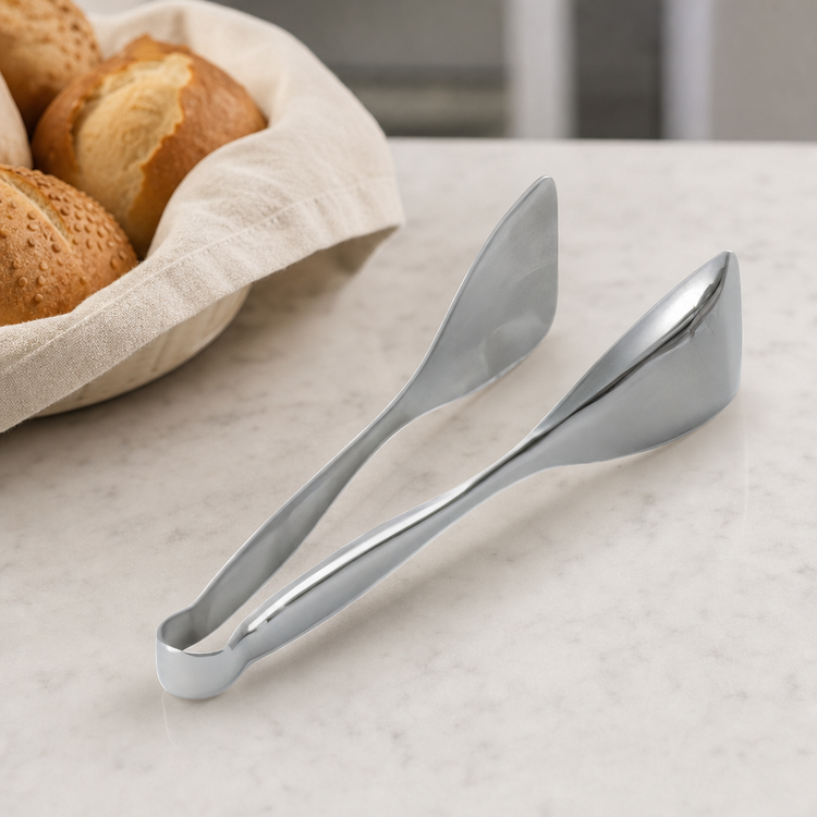 Product image #3 for Vollrath 9-1/4 Inch Bread Tongs, One-Piece 18/10 Stainless Steel