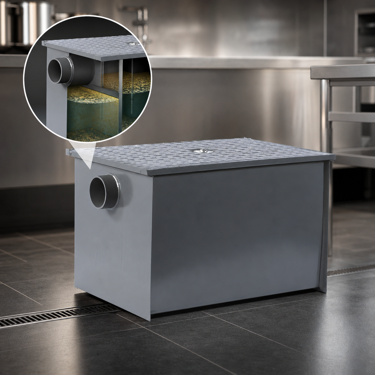 Product image #3 for Dormont WD-50 PDI Certified Grease Interceptor, 50 GPM, 100 lb Capacity, 4-Inch Inlet and Outlet