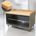 Thumbnail image #3 for BK Resources 60-Inch Hard Maple Wood Top Chef Table with Open Front Stainless Steel Cabinet Base