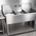 Thumbnail image #3 for BK Resources Budget 3-Compartment Stainless Steel Sink with 8-Inch Backsplash, 57 x 21-1/2 x 41 Inches