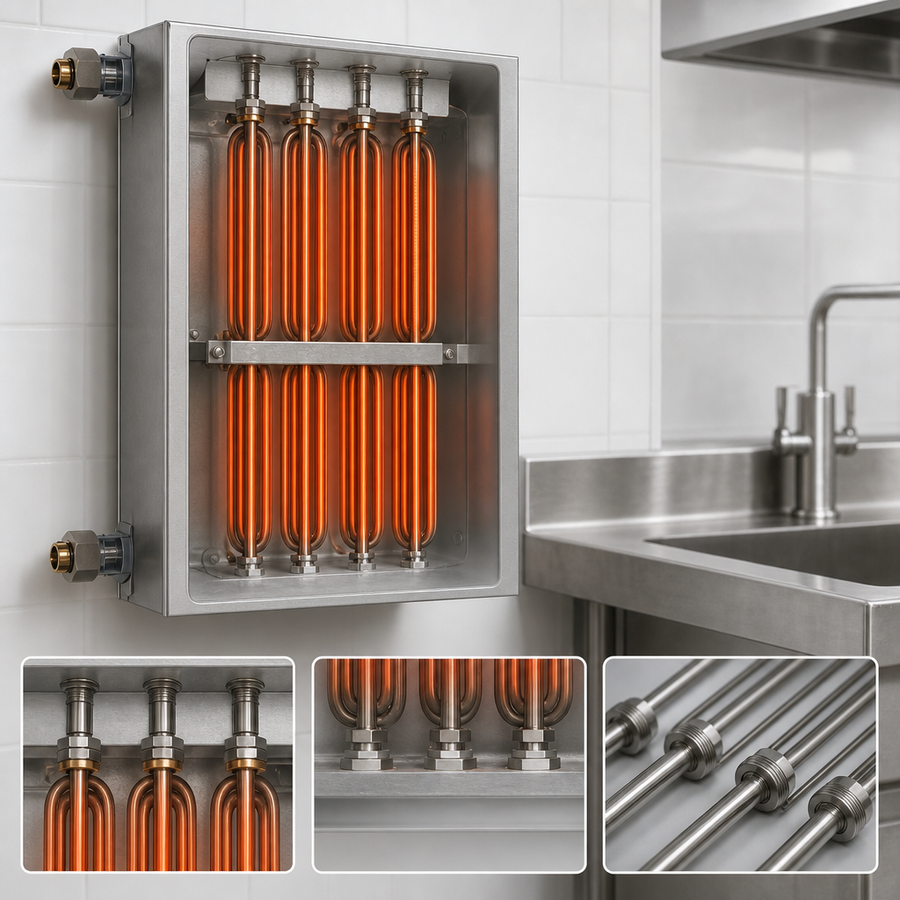 Six Incoloy-Sheathed Heating Elements