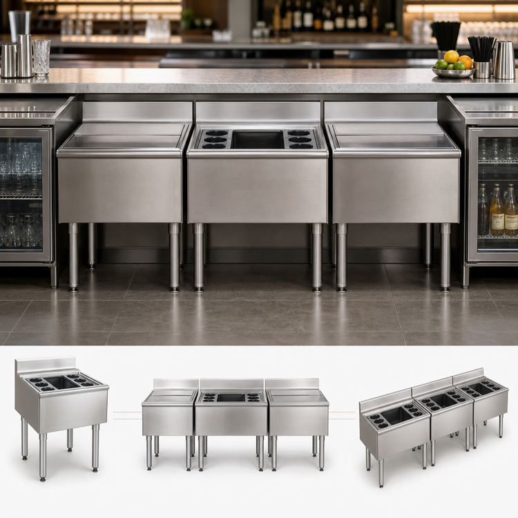 Product image #3 for Eagle Group 1800 Series Modular Underbar Cocktail Unit Bar Ice Bin, 24W x 20D x 33-1/2H, 63 lb Capacity