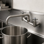 Thumbnail image #3 for T&S Brass Big-Flo B-0290-BT Wall-Mount Kettle & Pot Sink Mixing Faucet, 8-Inch Adjustable Centers, 12-Inch Swing Nozzle, Compression Valves