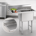 Thumbnail image #3 for Advance Tabco 1-Compartment Fabricated Sink with 18-Inch Left Drainboard, 18 x 24 x 14-Inch Bowl, 16-Gauge 304 Stainless Steel