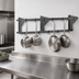 Thumbnail image #3 for Eagle Group 48-Inch Wall-Mounted Aluminum Double-Bar Pot Rack with 8 Double-Pronged Hooks