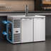 Thumbnail image #3 for True 48-Inch Two-Section Refrigerated Draft Beer Cooler with Stainless Steel Countertop and 1 Faucet Column