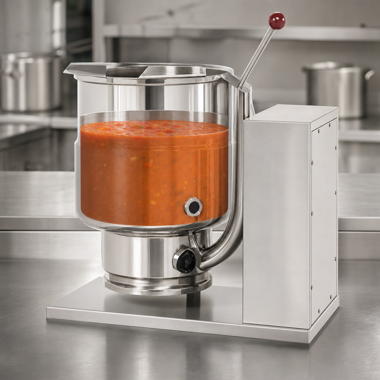 Product image #3 for Groen TDB-20C Electric Countertop 20-Quart Hand-Tilt Kettle, 2/3 Jacket, Right-Side Console
