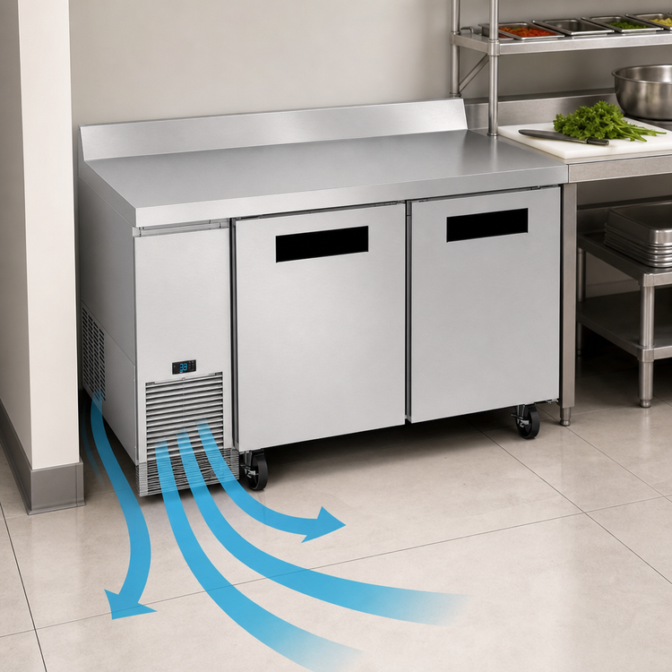 Product image #3 for Hoshizaki Steelheart 60-Inch Two-Section Worktop Freezer with Solid Doors