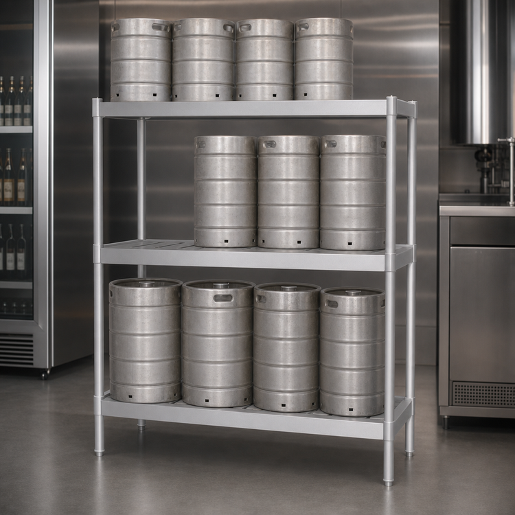 Product image #3 for Panco 3-Tier Aluminum Beer Keg Rack, 10-Keg Capacity, 93 x 18 x 76 Inches