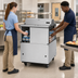 Thumbnail image #3 for True Dual-Sided Mobile School Milk Cooler Cart, 8-Crate Capacity, Forced-Air, White/Stainless Steel