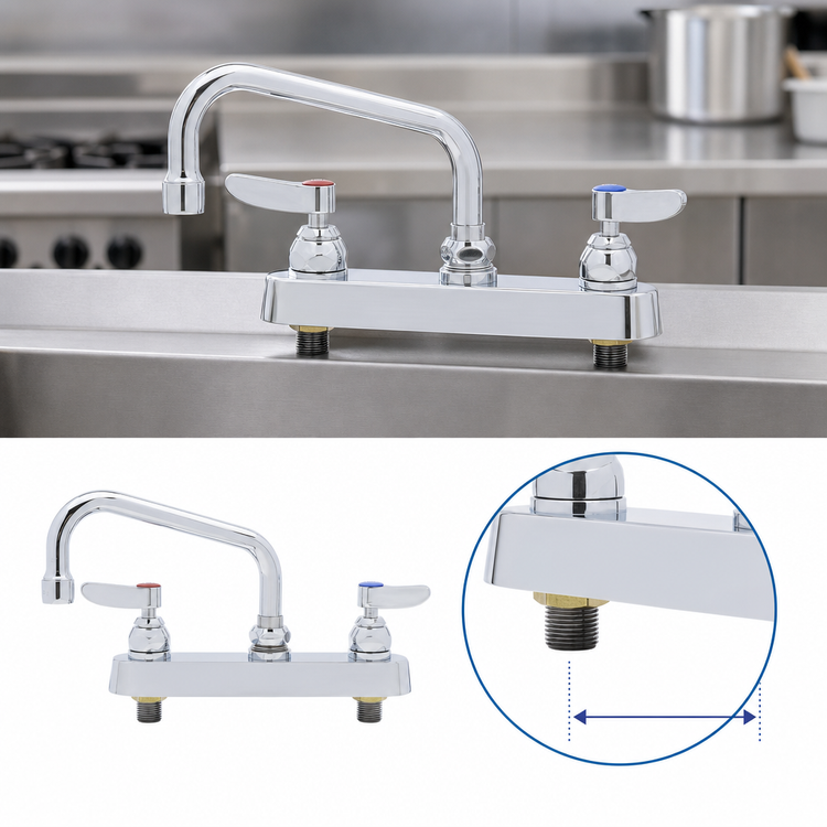 Product image #3 for T&S Brass B-1120 8-Inch Centers Deck-Mount Workboard Faucet with 6-Inch Swing Nozzle