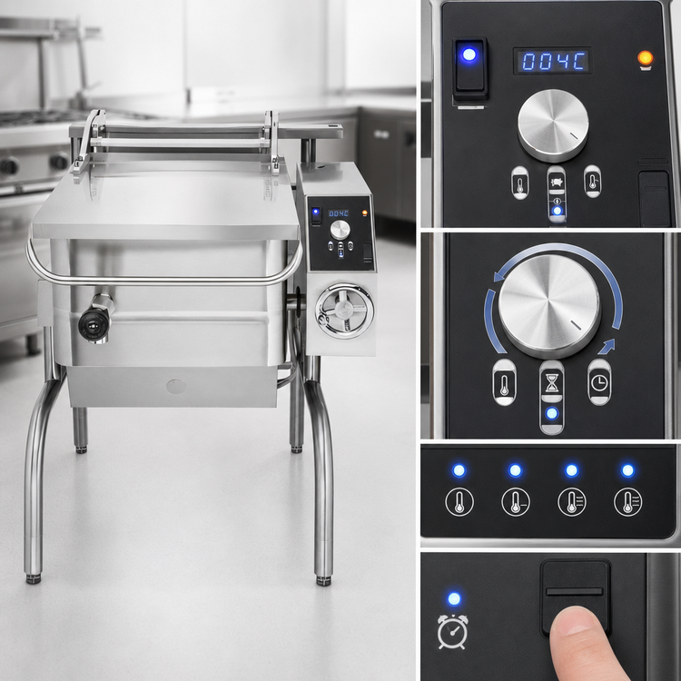 Product image #3 for Groen BPM-15GA 15-Gallon Gas Manual Tilting Braising Pan with Advanced Digital Controls