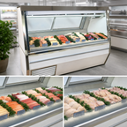 Thumbnail image #3 for Howard-McCray 34N Series SC-CFS34N-8-S-LED 96-Inch Refrigerated Fish/Poultry Service Case, Double-Duty, Straight Glass, Self-Contained, Stainless-Ste