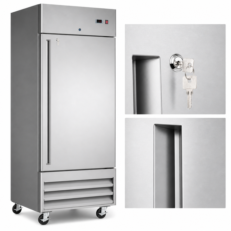 Product image #3 for KoolMore 29-Inch One-Section Reach-In Refrigerator, 15.5 Cu. Ft., Bottom-Mount, Stainless Steel, Solid Door