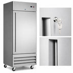 Thumbnail image #3 for Koolmore RIR-1D-SS-19C 29-Inch One-Section Reach-In Refrigerator, 15.5 Cu. Ft., Bottom-Mount, Stainless Steel, Solid Door