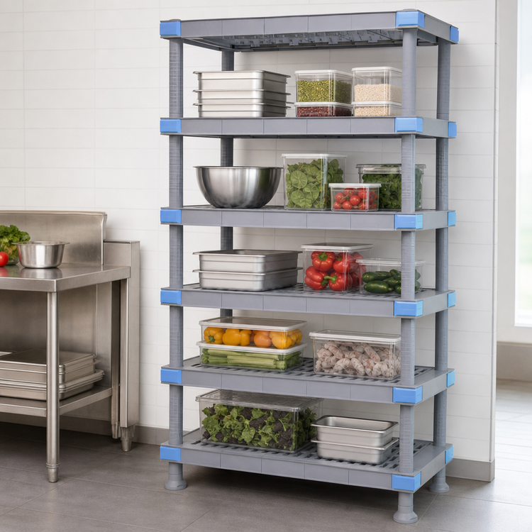 Product image #3 for Quantum Millenia 5-Shelf Stationary Polymer Shelving Starter Unit, 48-Inch W x 21-Inch D x 62-Inch H