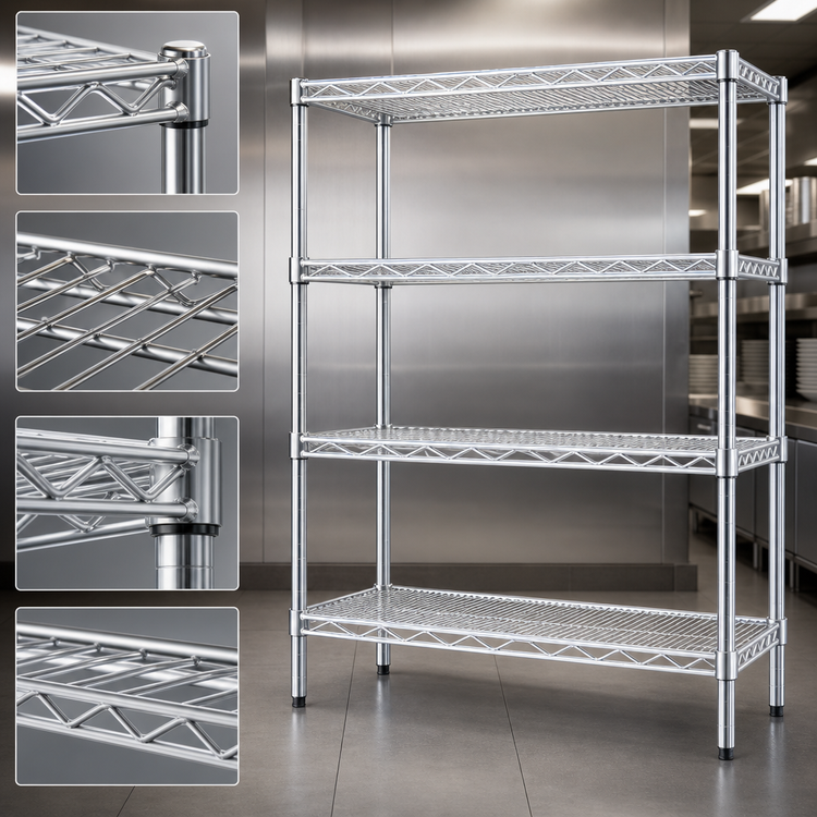 Product image #3 for EAGLEbrite Stationary 4-Tier Wire Shelving Starter Unit, 60 x 24 x 74 Inches, Zinc Finish