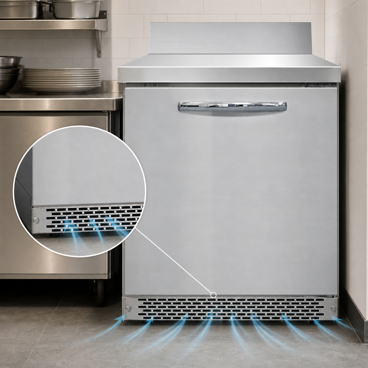 Product image #3 for Continental Refrigerator 27-Inch One-Section Worktop Freezer with Front Breather, 7.4 Cu. Ft., Stainless Steel Top