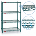 Thumbnail image #3 for Eagle Group Valu-Gard 4-Tier Stationary Starter Wire Shelving Unit, 36 x 24 x 74 Inches, Green Epoxy