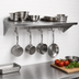 Thumbnail image #3 for John Boos Stallion 48 x 18 Inch Wall-Mounted Stainless Steel Pot Rack Shelf with 4 Hooks