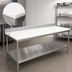 Thumbnail image #3 for Advance Tabco Poly-Vance 120-Inch x 24-Inch Poly-Top Work Table with 6-Inch Backsplash and Undershelf