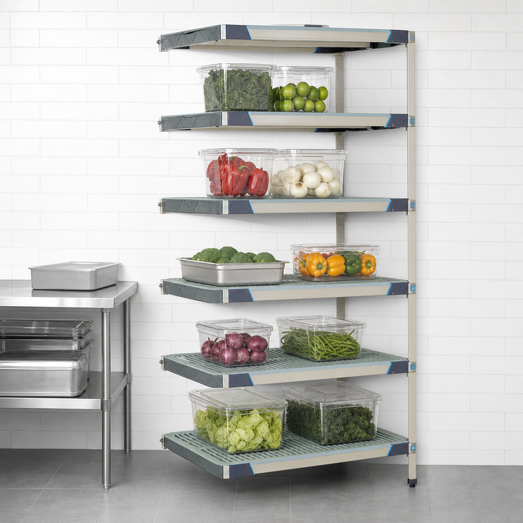 Product image #3 for MetroMax i 5-Shelf Add-On Polymer Shelving Unit, 36W x 24D x 74H, Blue