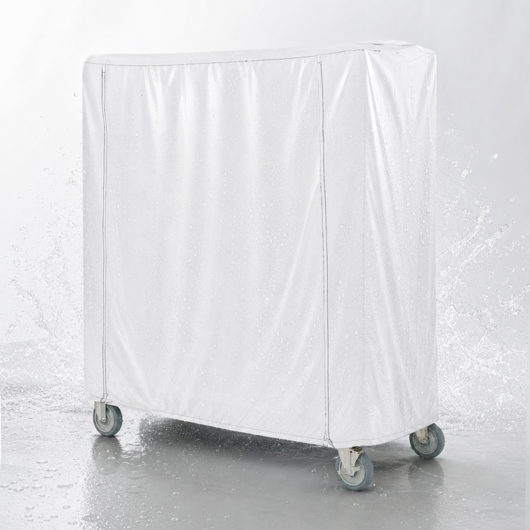 Product image #3 for Metro Waterproof Vinyl-Nylon Banquet Cart Cover, 72"W x 24"D x 74"H, White