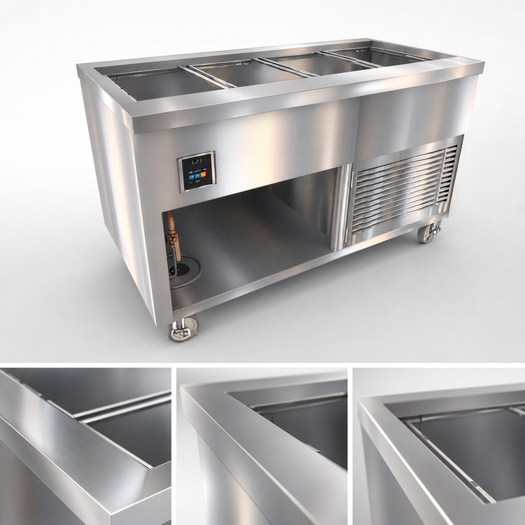 Product image #3 for Thurmaduke TCM-60PG-N7 60" Mobile Mechanically Cooled NSF 7 Cold Food Unit